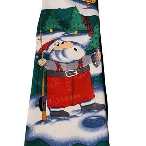 Hallmark Yule Tie‎ Greetings Tie Santa Fishing